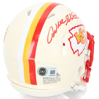 Will Shields Autographed/Inscribed "HOF '15" Kansas City Chiefs RETRO Speed Mini Helmet Beckett
