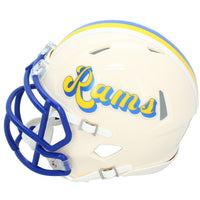 Marshall Faulk Autographed Los Angeles Rams RETRO Speed Mini Helmet Beckett