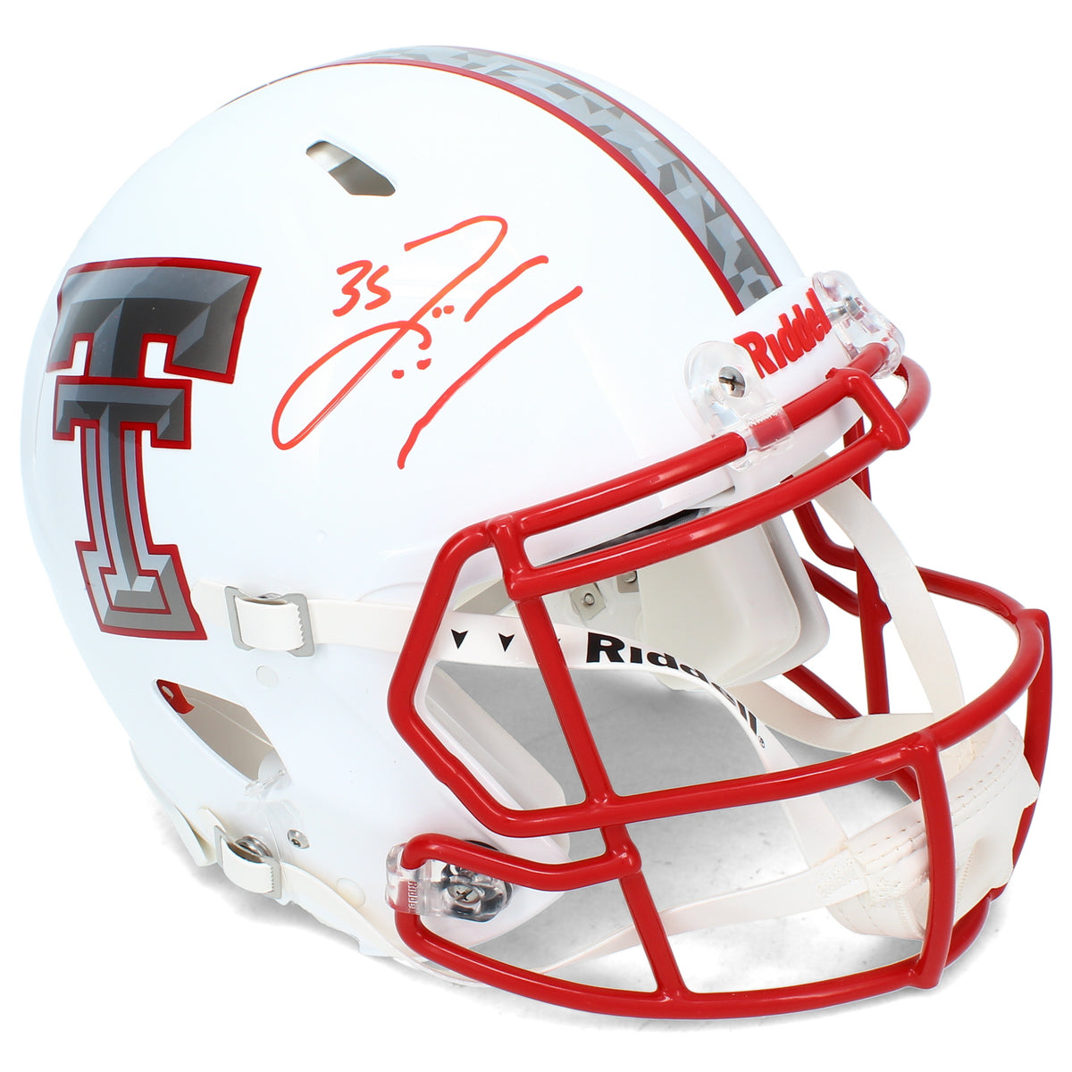 Zach Thomas Autographed Texas Tech Red Raiders Black Galvaniced Speed Authentic Helmet Beckett