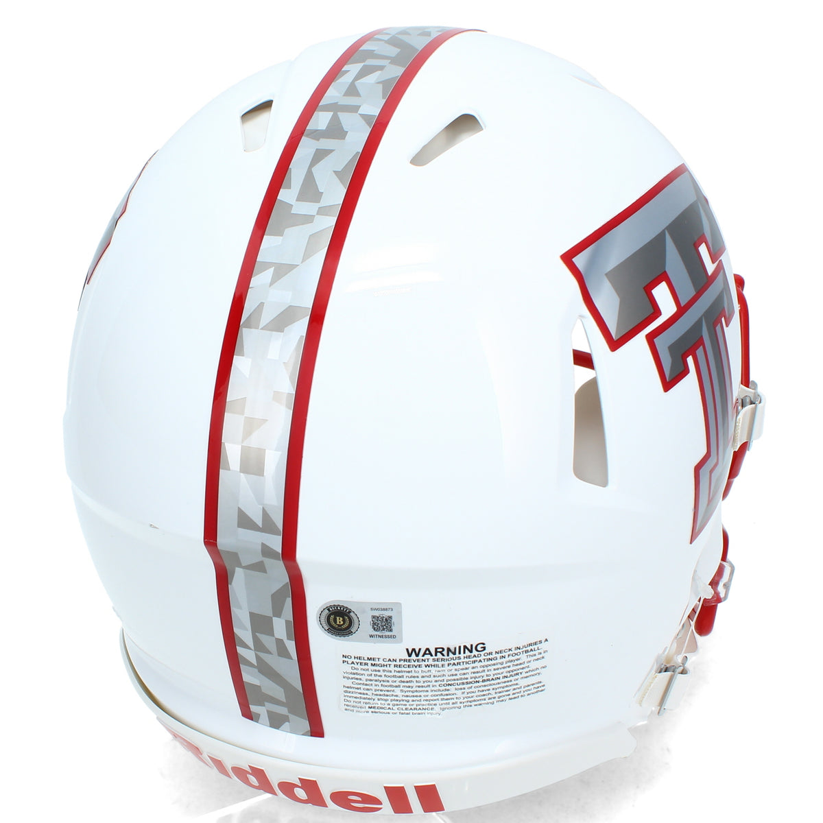 Zach Thomas Autographed Texas Tech Red Raiders Black Galvaniced Speed Authentic Helmet Beckett