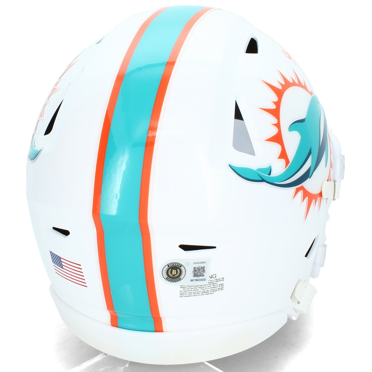 Zach Thomas Autographed Miami Dolphins Speedflex Midi Helmet Beckett Witnessed