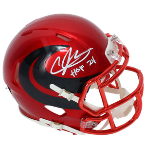 Andre Johnson Autographed/Inscribed "HOF 24" Houston Texans Battle Red Alternate Speed Mini Helmet Beckett