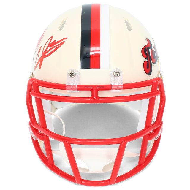Andre Johnson Autographed Houston Texans RETRO Speed Mini Helmet Beckett