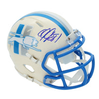 Calvin Johnson Autographed Detroit Lions RETRO Speed Mini Helmet Beckett