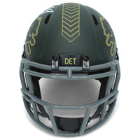 Calvin Johnson Autographed Detroit Lions 2025 Salute to Service Speed Mini Helmet Beckett