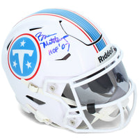 Bruce Matthews Autographed/Inscribed "HOF 07" Tennessee Titans Midi Speedflex Helmet Beckett