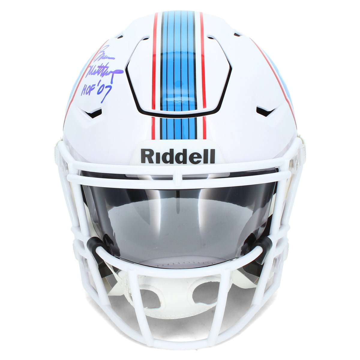 Bruce Matthews Autographed/Inscribed "HOF 07" Tennessee Titans Midi Speedflex Helmet Beckett