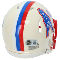 Bruce Matthews Autographed/Inscribed "HOF 07" Tennessee Titans RETRO Speed Mini Helmet Beckett