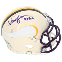 Warren Moon Autographed/Inscribed "HOF 06" Minnesota Vikings RETRO Speed Mini Helmet Beckett