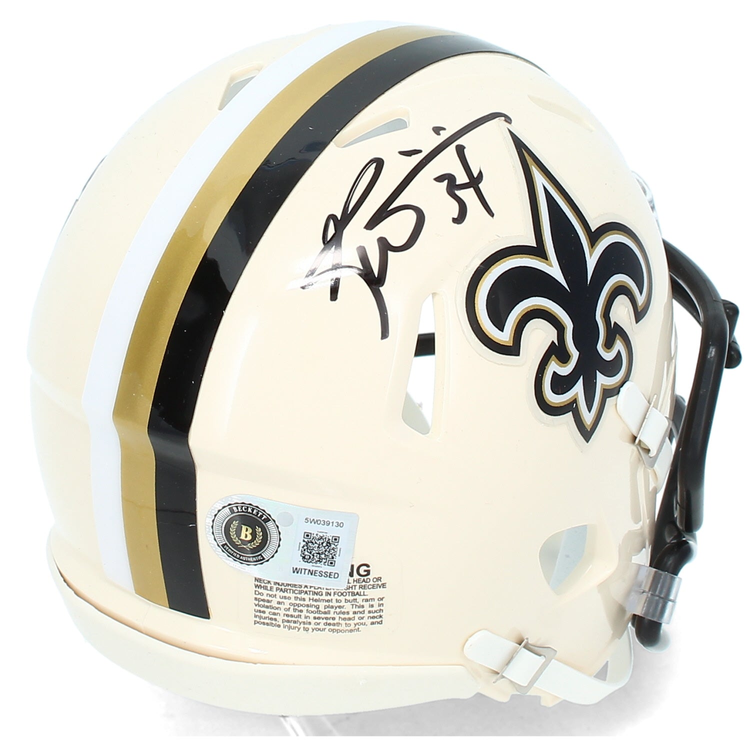 Ricky Williams Autographed New Orleans Saints RETRO Speed Mini Helmet Beckett