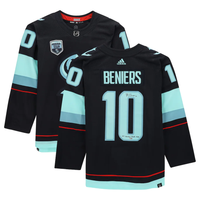 MATT BENIERS Autographed Seattle Kraken "1st Kraken Draft Pick" Authentic Navy Jersey FANATICS