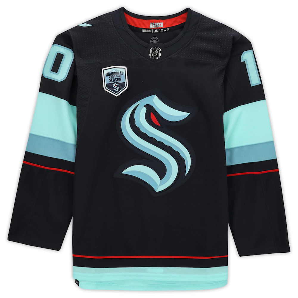 MATT BENIERS Autographed Inaugural Season Patch Seattle Kraken Navy Jersey FANATICS