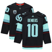MATT BENIERS Autographed Inaugural Season Patch Seattle Kraken Navy Jersey FANATICS