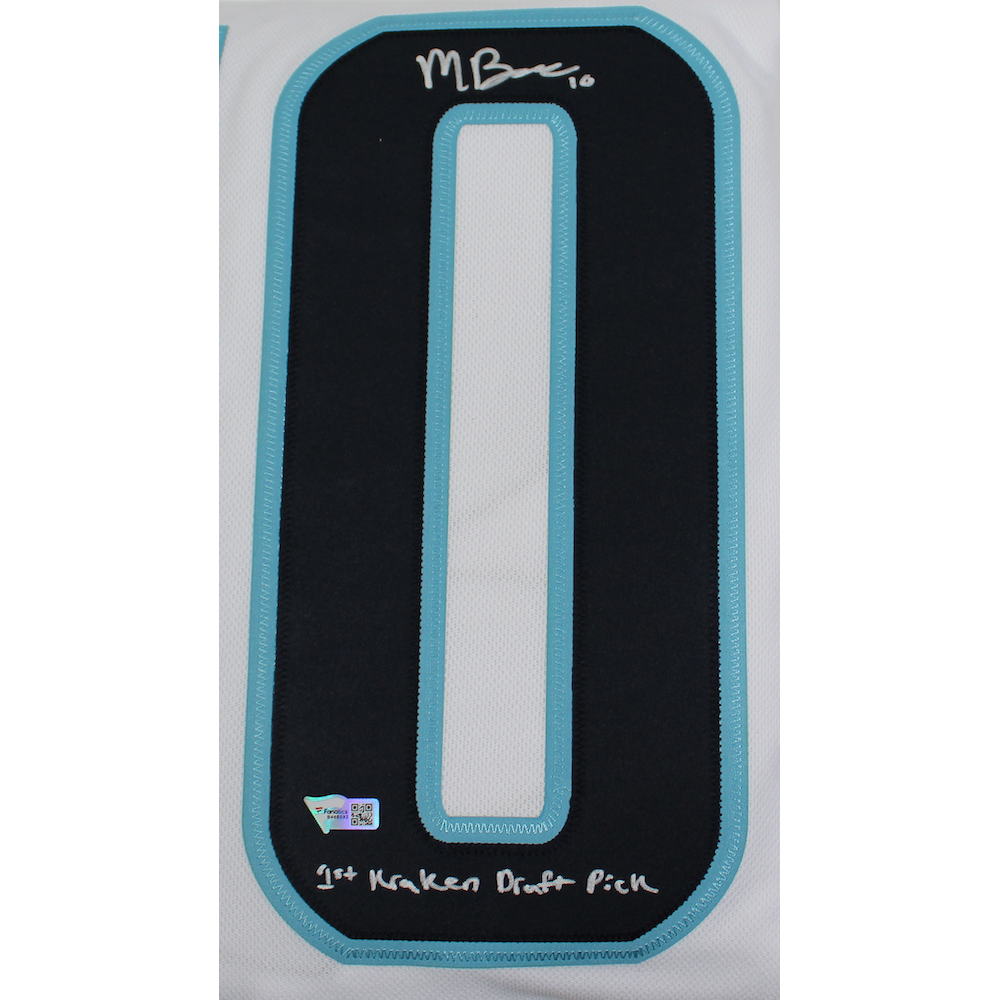 MATT BENIERS Autographed Seattle Kraken "1st Kraken Draft Pick" Authentic White Jersey FANATICS