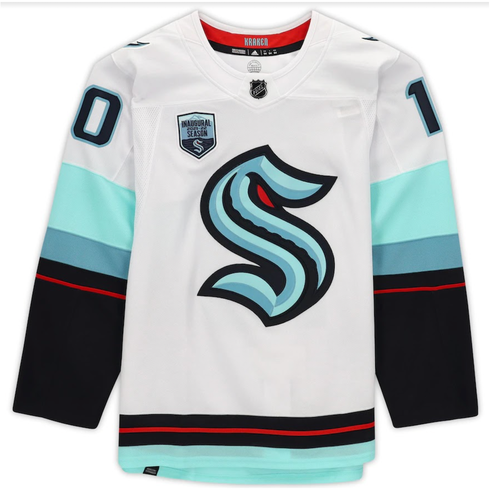 MATT BENIERS Autographed Seattle Kraken "1st Kraken Draft Pick" Authentic White Jersey FANATICS