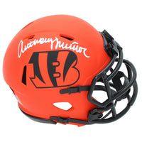 Anthony Munoz Autographed Cincinnati Bengals RAVE Speed Mini Helmet Beckett