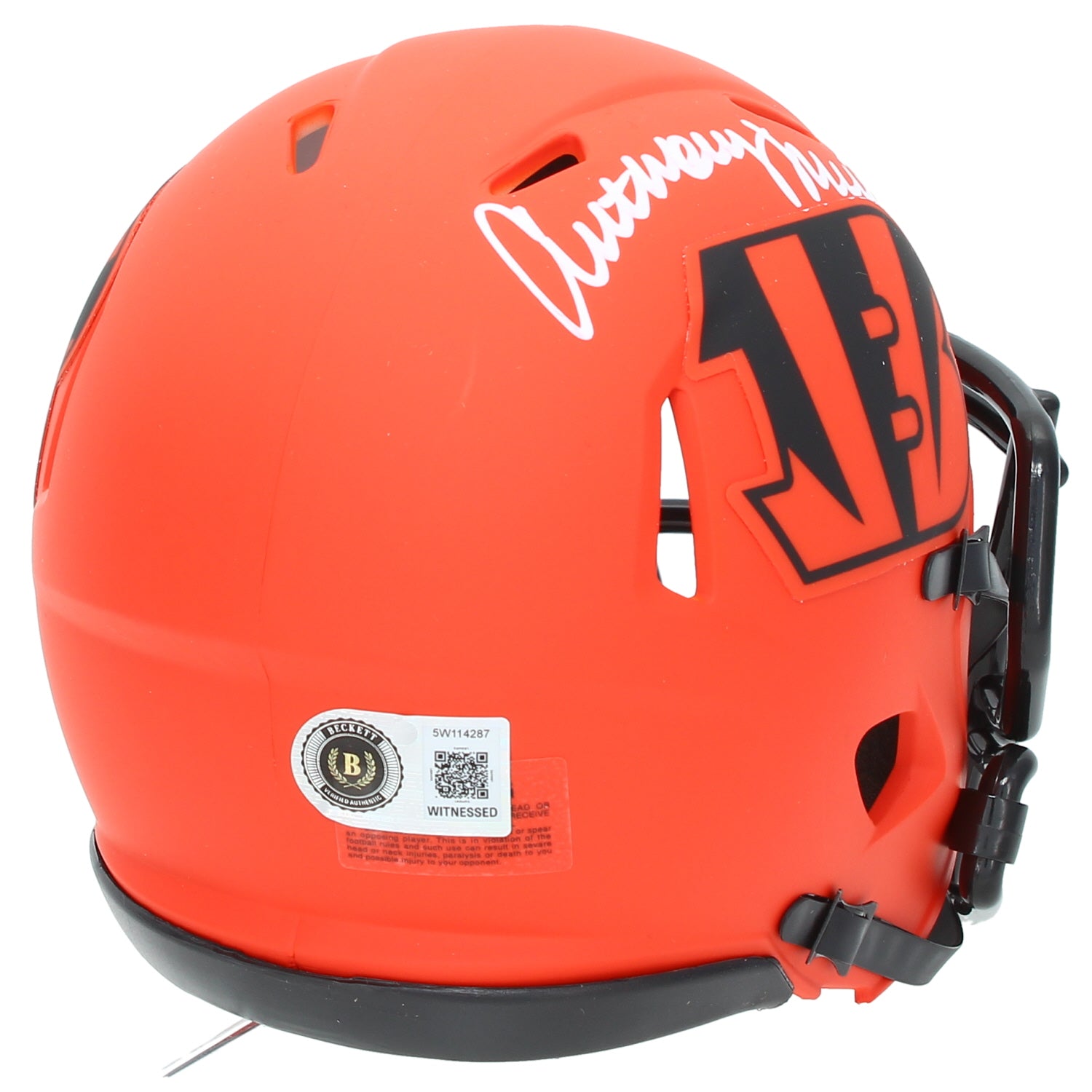 Anthony Munoz Autographed Cincinnati Bengals RAVE Speed Mini Helmet Beckett