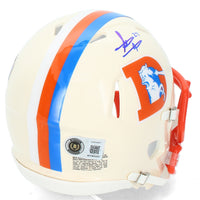Steve Atwater Autographed Denver Broncos RETRO Speed Mini Helmet Beckett