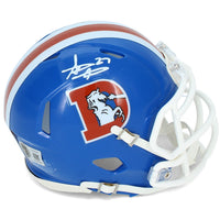 Steve Atwater Autographed Denver Broncos 1975-96 Throwback Speed Mini Helmet Beckett