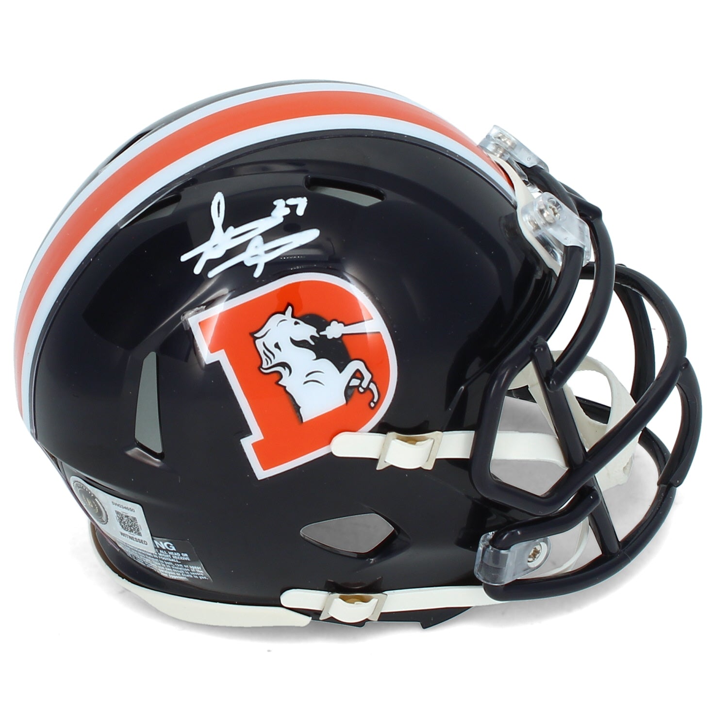 Steve Atwater Autographed Denver Broncos 2022 Color Rush Speed Mini Helmet Beckett