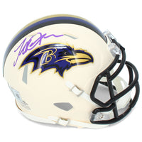 Terrell Suggs Autographed Baltimore Ravens RETRO Speed Mini Helmet Beckett