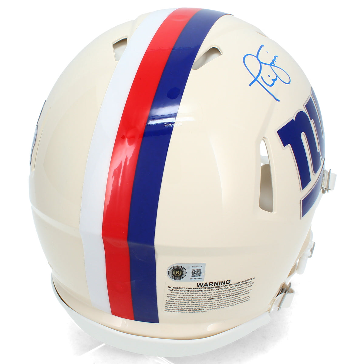 Phil Simms Autographed New York Giants RETRO Speed Authentic Helmet Beckett