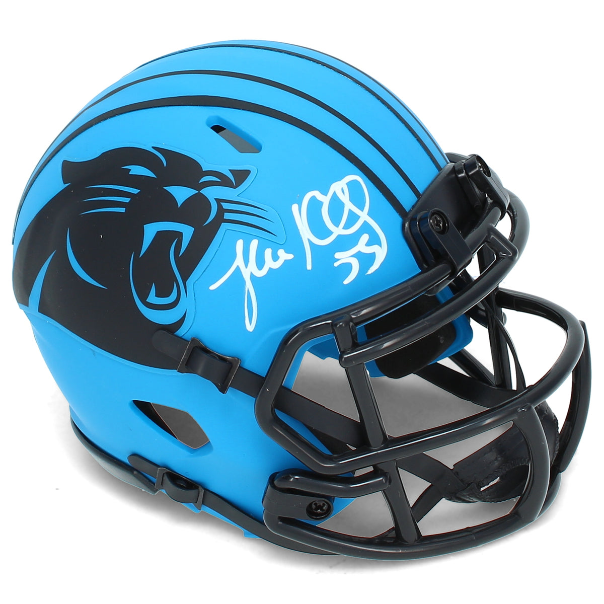 Luke Kuechly Autographed Carolina Panthers RAVE Speed Mini Helmet Beckett