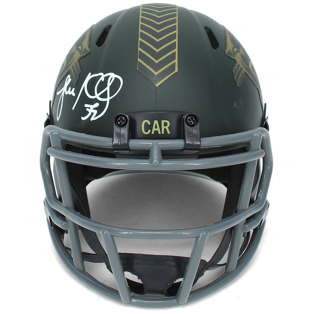 Luke Kuechly Autographed Carolina Panthers 2025 Salute to Service Speed Mini Helmet Beckett