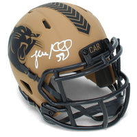Luke Kuechly Autographed Carolina Panthers 2023 Salute to Service Speed Mini Helmet Beckett