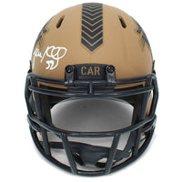 Luke Kuechly Autographed Carolina Panthers 2023 Salute to Service Speed Mini Helmet Beckett