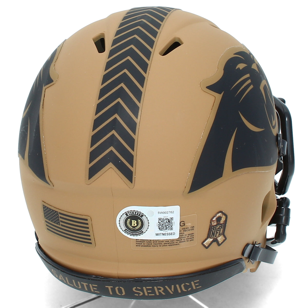 Luke Kuechly Autographed Carolina Panthers 2023 Salute to Service Speed Mini Helmet Beckett