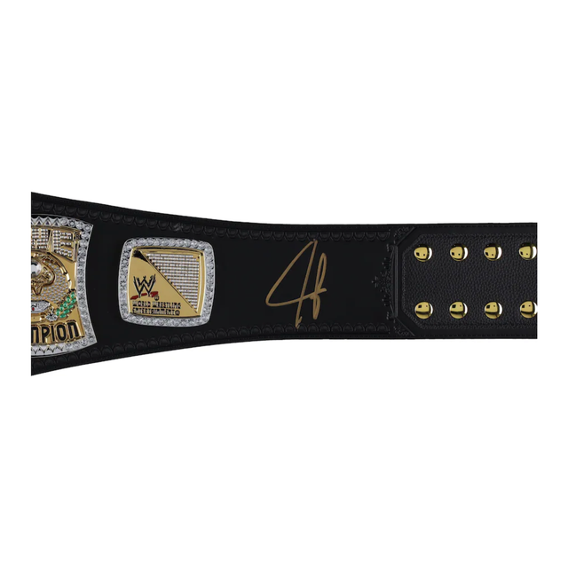 John Cena Autographed WWE Championship Spinner Replica Title Belt Fanatics