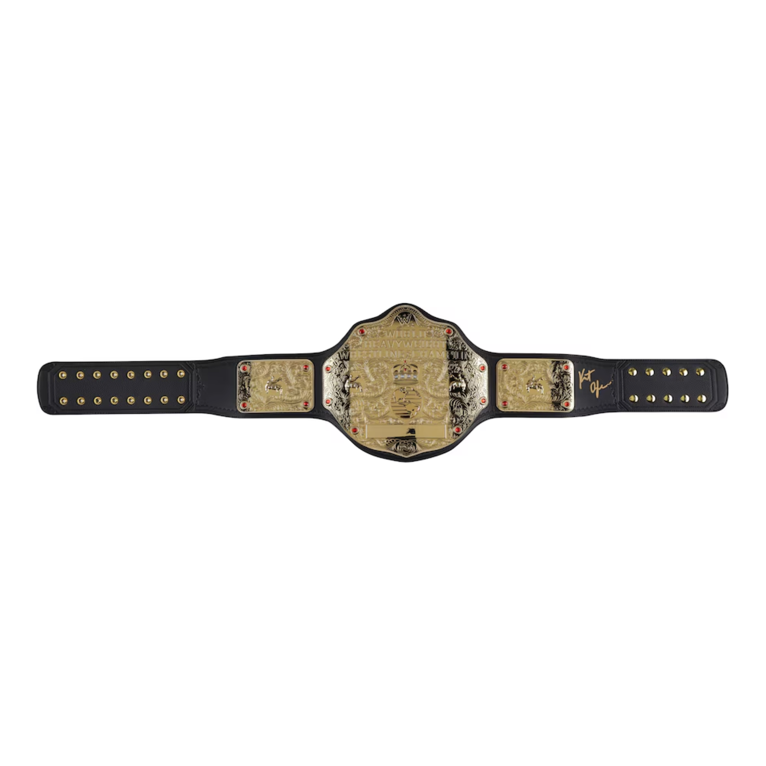 Kurt Angle Autographed WWE Big Gold World Heavyweight Champ Title Belt Fanatics