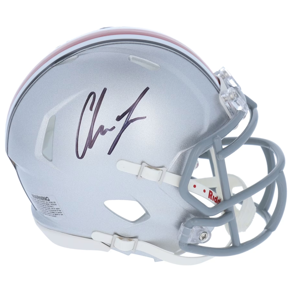 CHASE YOUNG Autographed Ohio State Buckeyes Mini Speed Helmet FANATICS