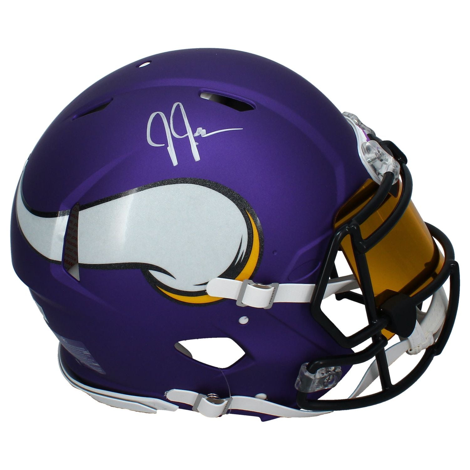 Justin Jefferson Autographed Vikings Authentic Speed Helmet w/ Visor Fanatics