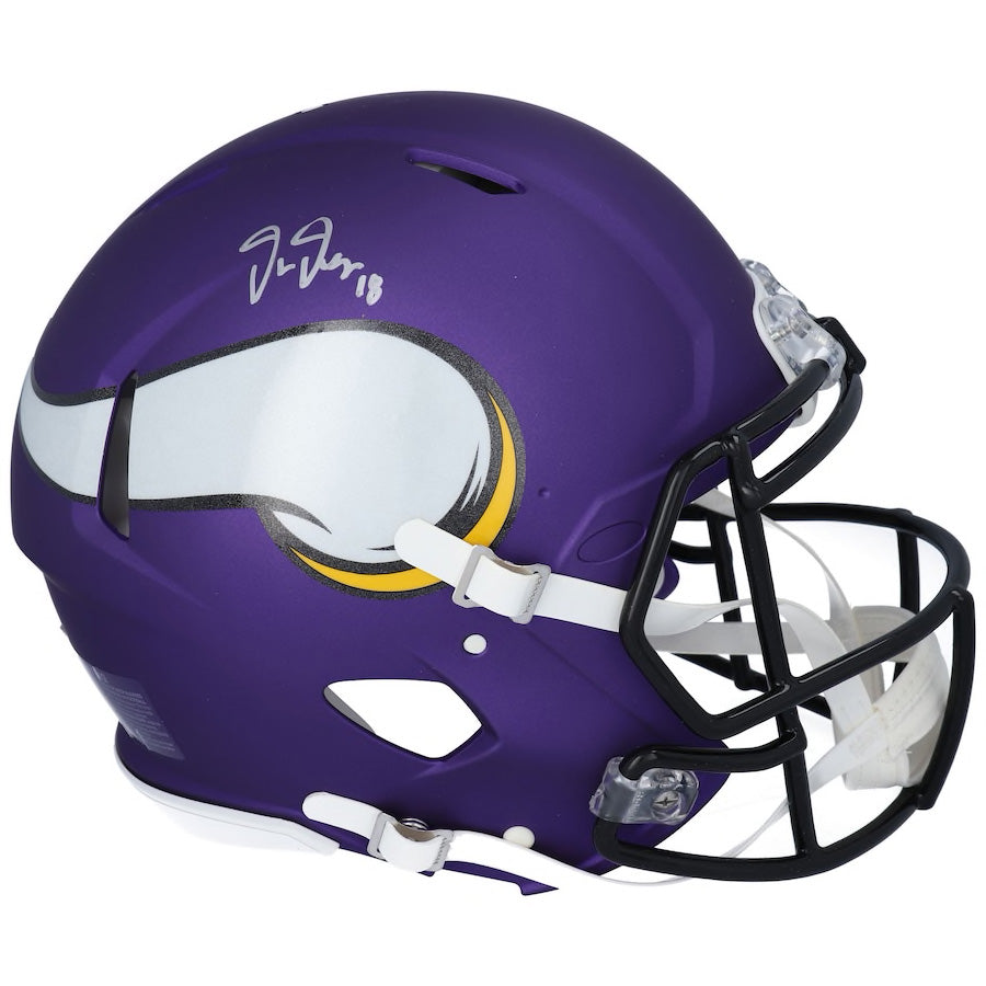 JUSTIN JEFFERSON Autographed Minnesota Vikings Authentic Speed Helmet FANATICS