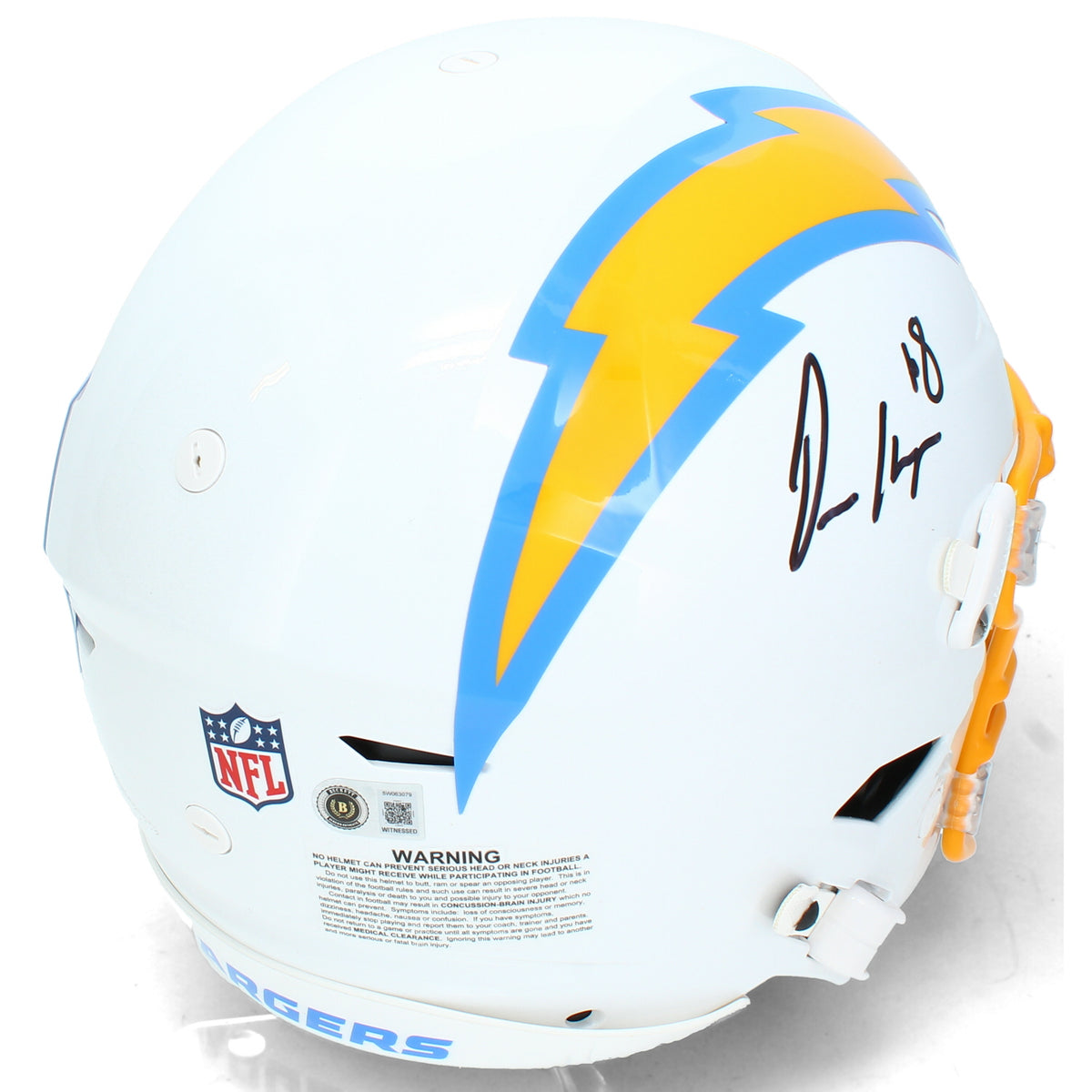 Omarion Hampton Autographed LA Chargers Speedflex Authentic Helmet Beckett