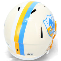 Omarion Hampton Autographed Los Angeles Chargers RETRO Speed Full Size Helmet Beckett
