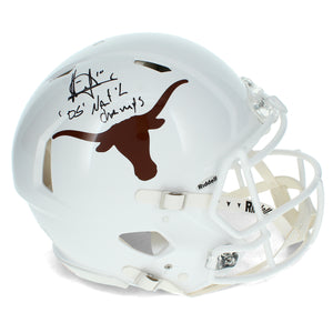 Vince Young Autographed/Inscribed "05 National Champs" Texas Longhorns Speed Authentic Helmet Beckett