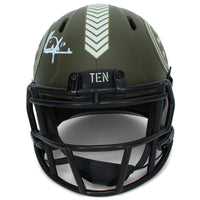 Vince Young Autographed Tennessee Titans 2022 Salute to Service Speed Mini Helmet GTSM