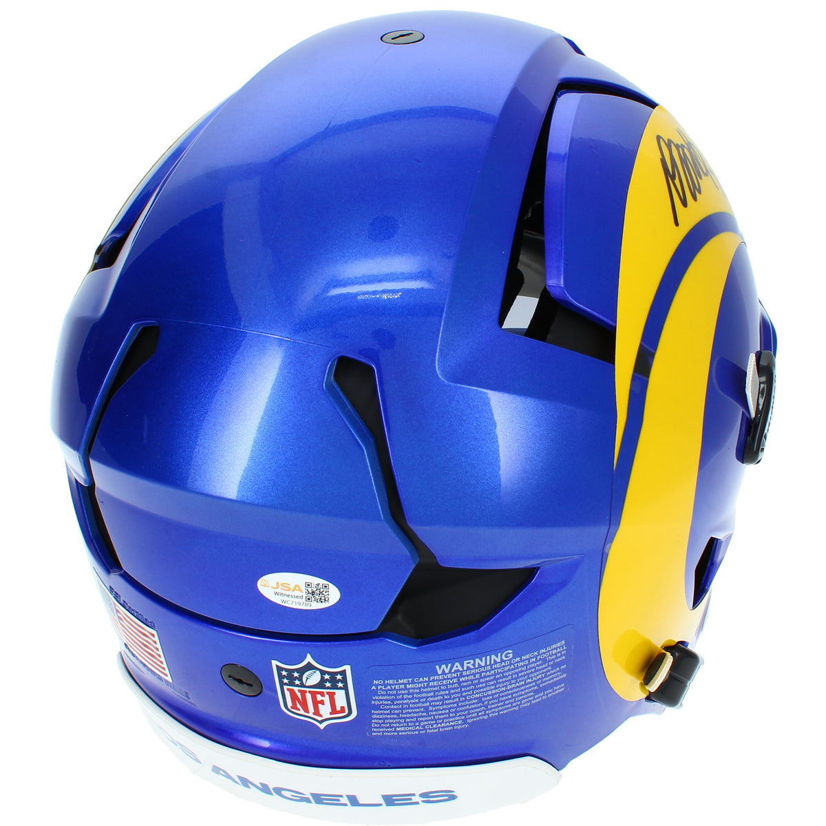 Davante Adams Autographed Los Angeles Rams Axiom Authentic Helmet JSA Witnessed