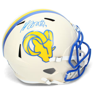 Davante Adams Autographed Los Angeles Rams RETRO Speed Replica Helmet JSA