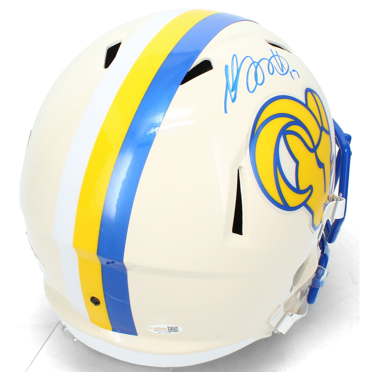 Davante Adams Autographed Los Angeles Rams RETRO Speed Replica Helmet JSA