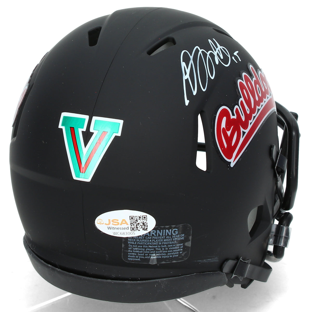 Davante Adams Autographed Black Alternate Fresno State Speed Mini Helmet JSA