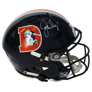 John Elway Autographed Denver Broncos 2023 Color Rush Alternate Speedflex Authentic Helmet Beckett