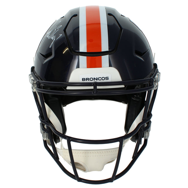 John Elway Autographed Denver Broncos 2023 Color Rush Alternate Speedflex Authentic Helmet Beckett