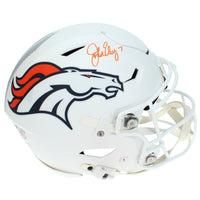 John Elway Autographed Denver Broncos White 2024 Alternate Speedflex Authentic Helmet Beckett