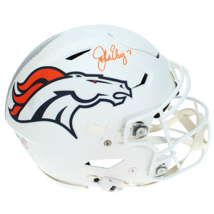 John Elway Autographed Denver Broncos White 2024 Alternate Speedflex Authentic Helmet Beckett