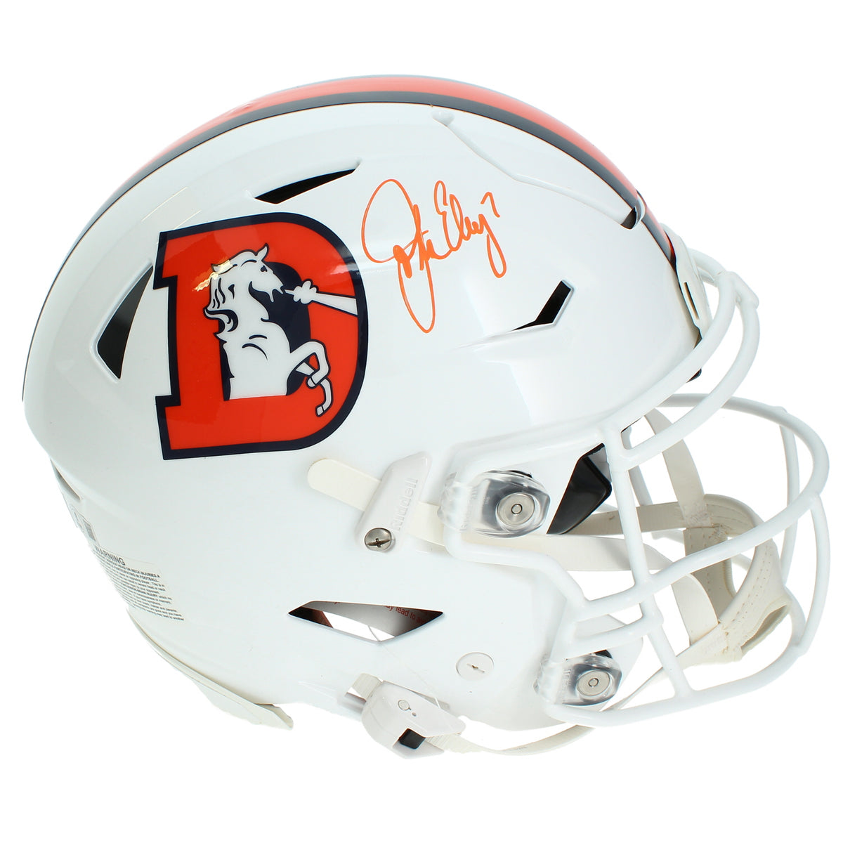 John Elway Autographed Denver Broncos White 2023 Alternate Speedflex Authentic Helmet Beckett