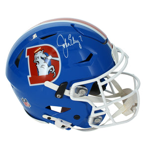 John Elway Autographed Denver Broncos 1975-06 Throwback Speedflex Authentic Helmet Beckett
